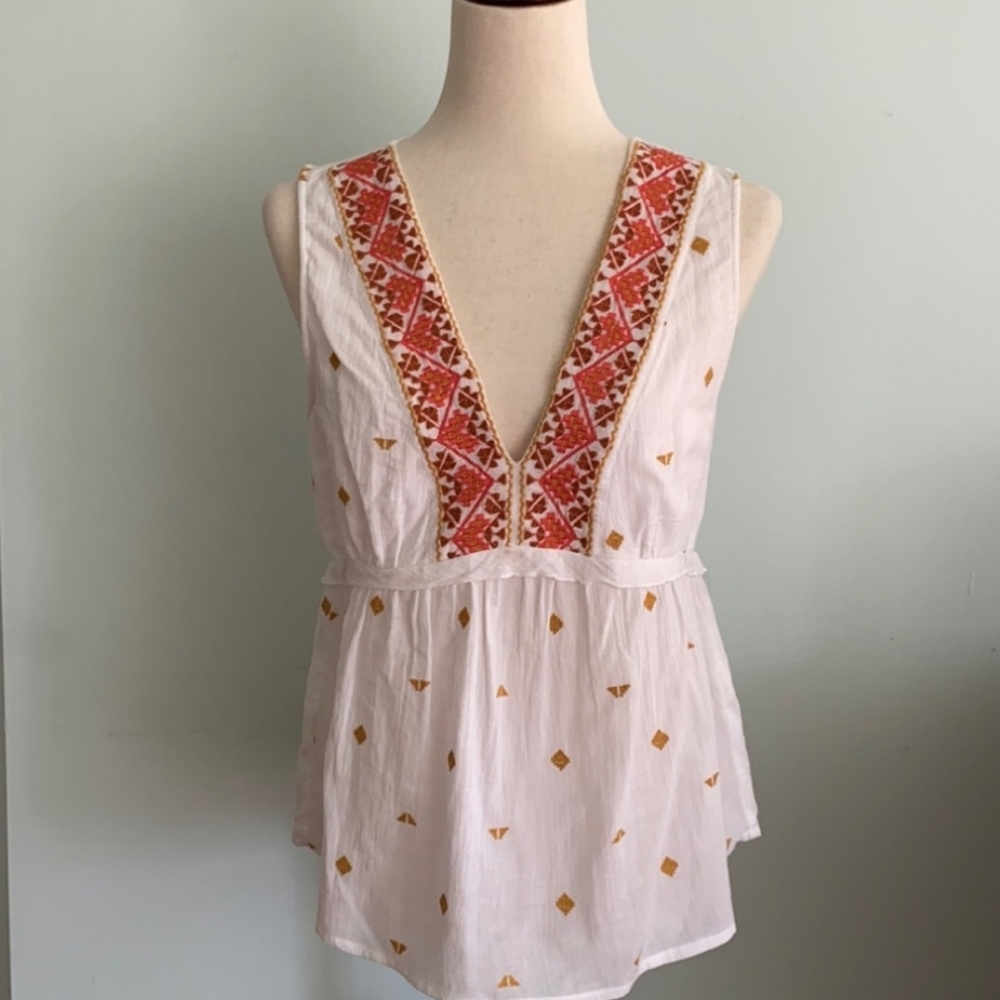 Lucky brand embroidered tank top